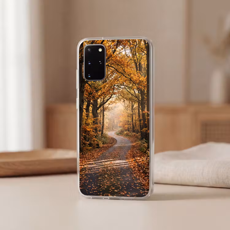 Telefoonhoesje - Bospad - Herfstbos - Bladeren - Oranje - Nostalgisch — 3