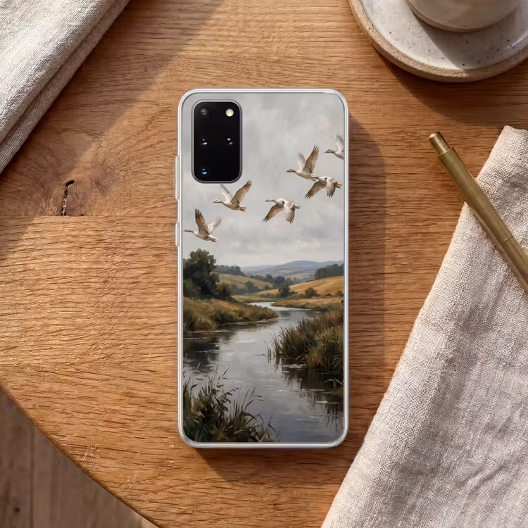Telefoonhoesje - Eenden - Rivier - Landschap - Vlucht - Nostalgisch — 2