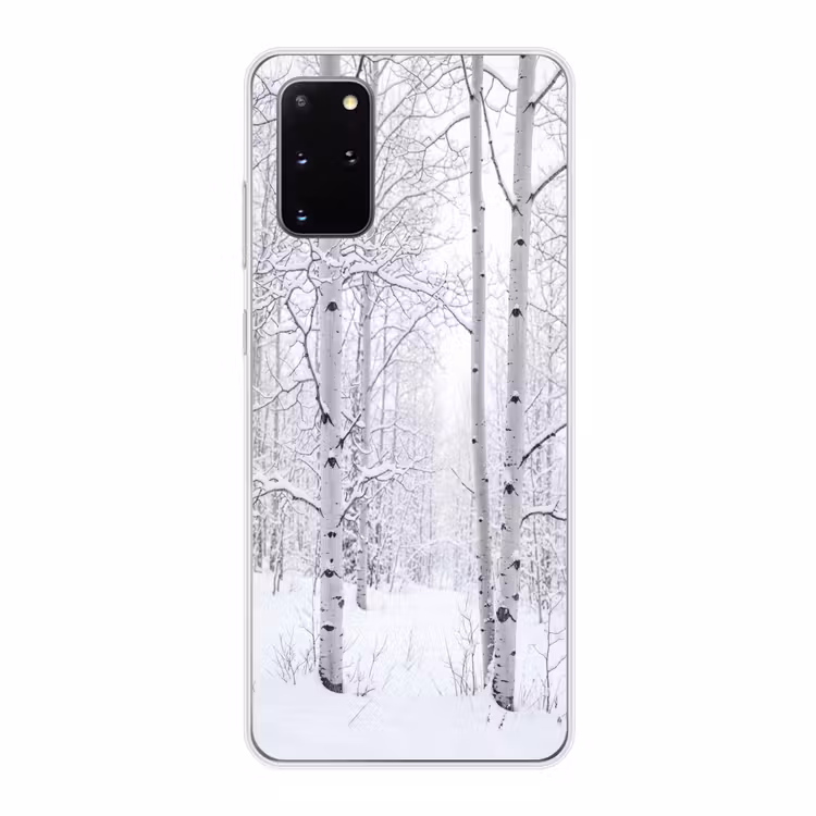 Telefoonhoesje - Berkenbomen - Sneeuw - Winter - Bos - Wit — 1