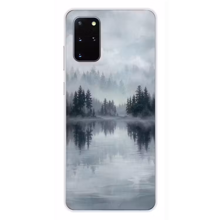 Telefoonhoesje - Bos - Meer - Mist - Natuur - Grijs — 4