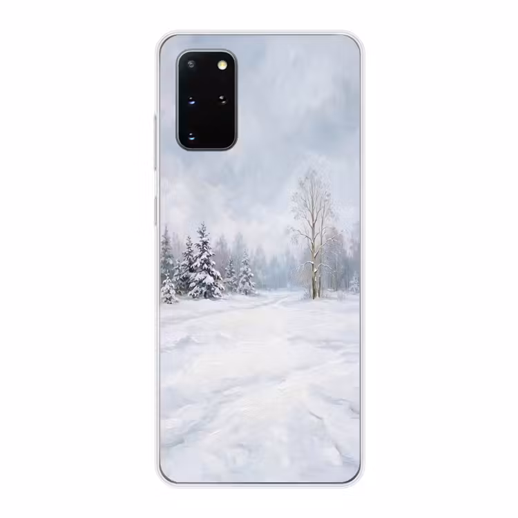 Telefoonhoesje - Bospad - Dennen - Sneeuw - Winter - Rustgevend — 1