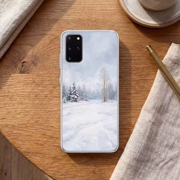 Telefoonhoesje - Bospad - Dennen - Sneeuw - Winter - Rustgevend — 2