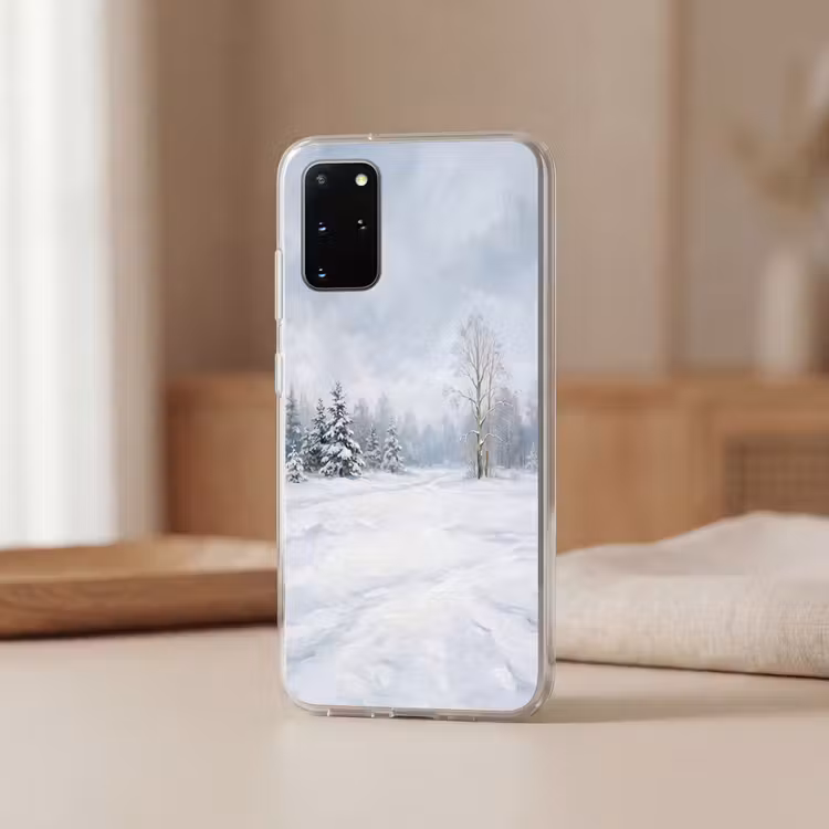 Telefoonhoesje - Bospad - Dennen - Sneeuw - Winter - Rustgevend — 3