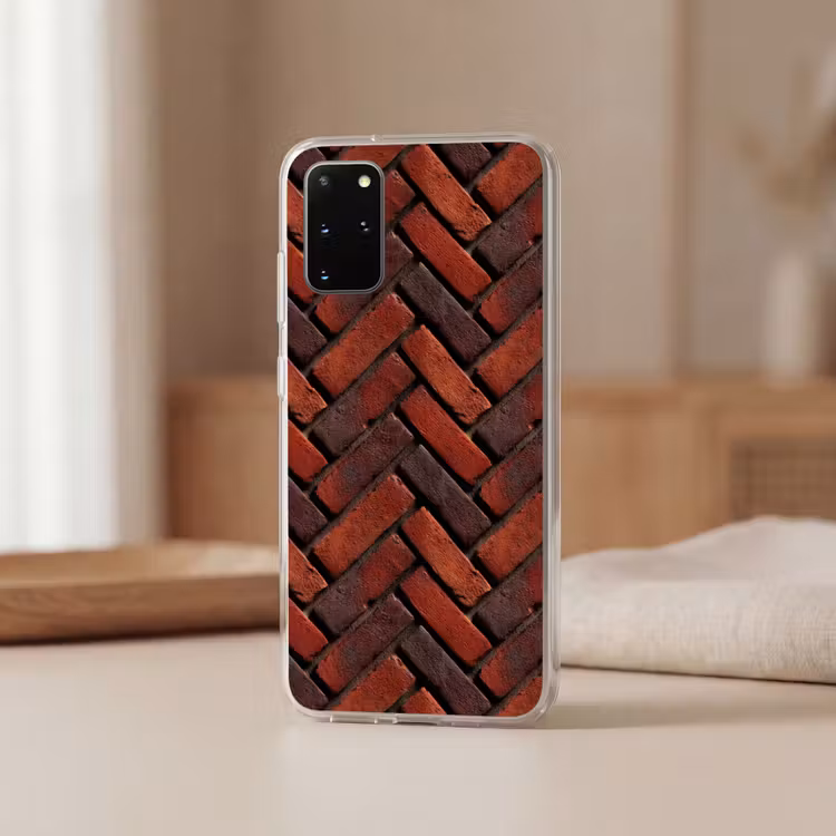 Telefoonhoesje - Bakstenen - Visgraat - Structuur - Roodbruin — 3