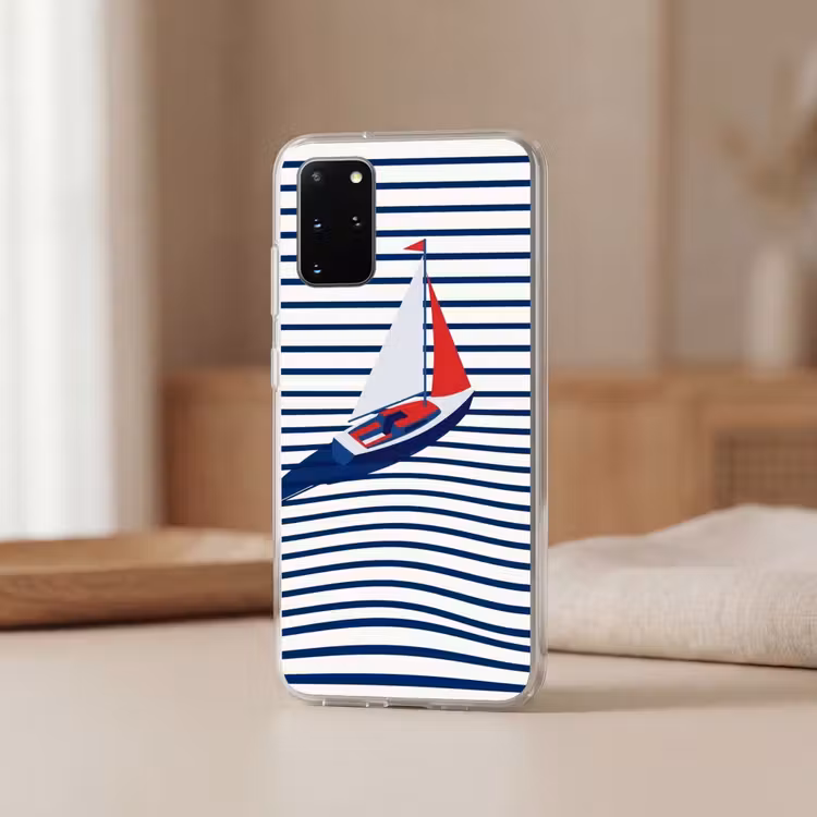 Telefoonhoesje - Boot - Water - Abstract - Blauw — 3