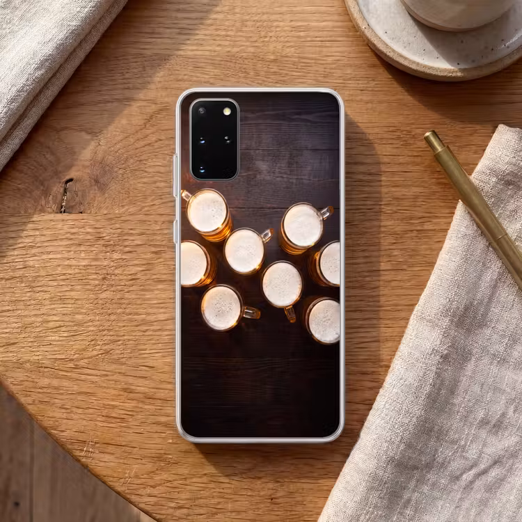 Telefoonhoesje - Bier - Glazen - Schuim - Hout - Drank — 2