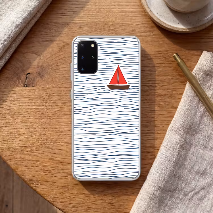 Telefoonhoesje - Boot - Water - Rood - Illustratie - Minimalistisch — 2