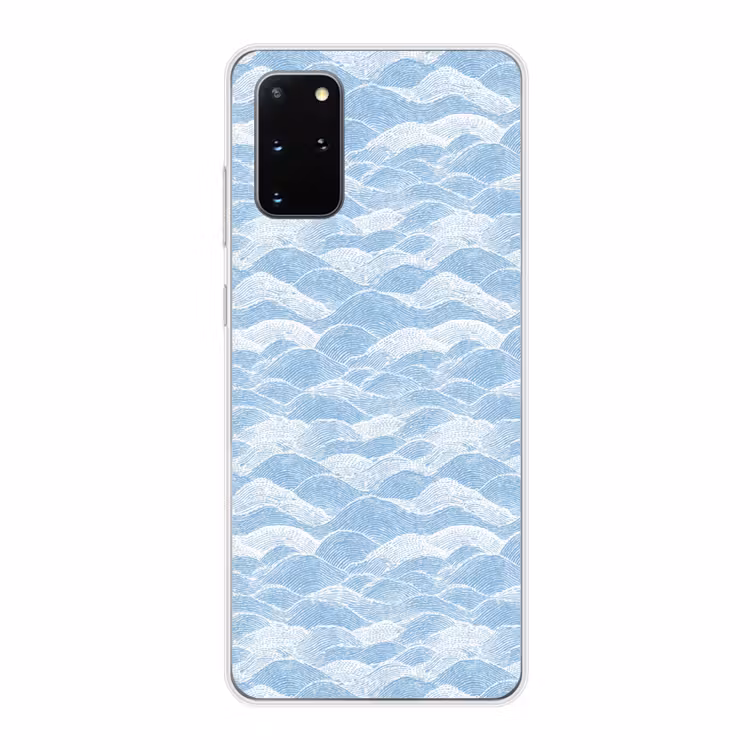 Telefoonhoesje - Blauw - Wit - Golven - Getekend — 1