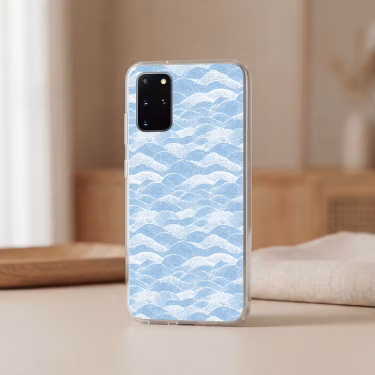 Telefoonhoesje - Blauw - Wit - Golven - Getekend — 3