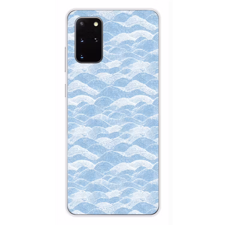 Telefoonhoesje - Blauw - Wit - Golven - Getekend — 4