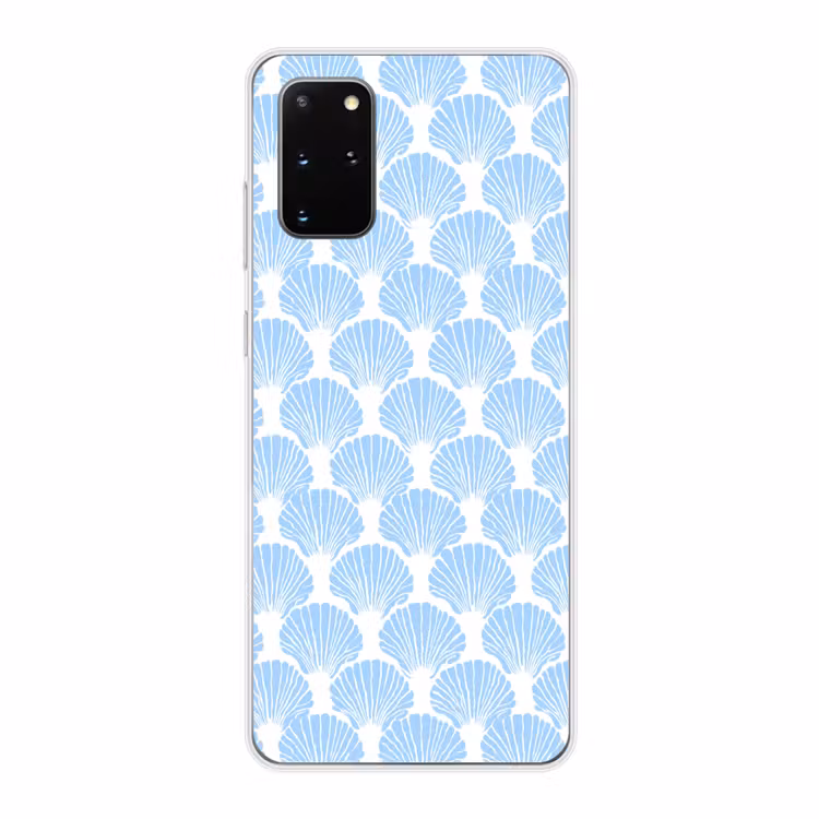 Telefoonhoesje - Blauw - Wit - Schelpen - Grafisch - Structuur — 1
