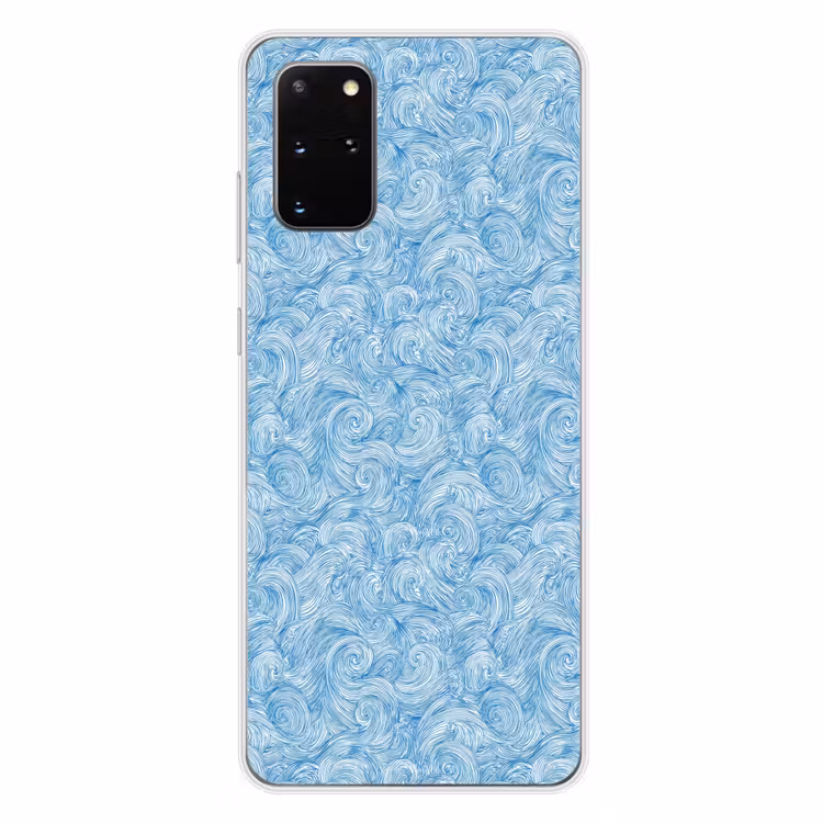 Telefoonhoesje - Blauw - Wit - Spiraal - Golven - Lijnen — 4