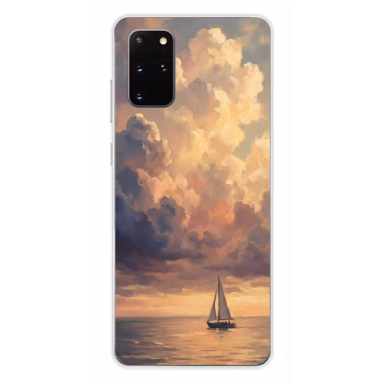 Telefoonhoesje - Boot - Zonsondergang - Zee - Natuur - Goud — 4