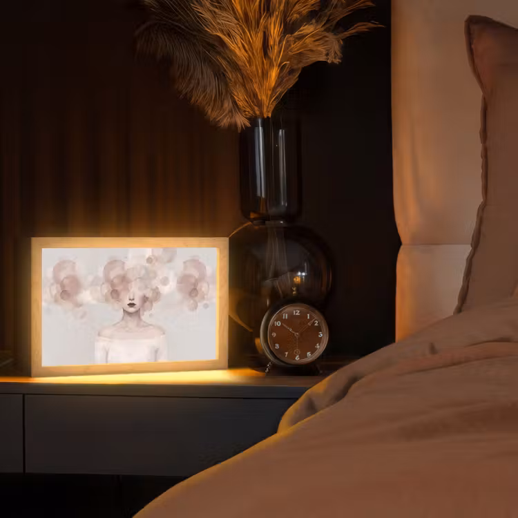 Tafellamp - Vrouw - Cirkels - Beige — 2