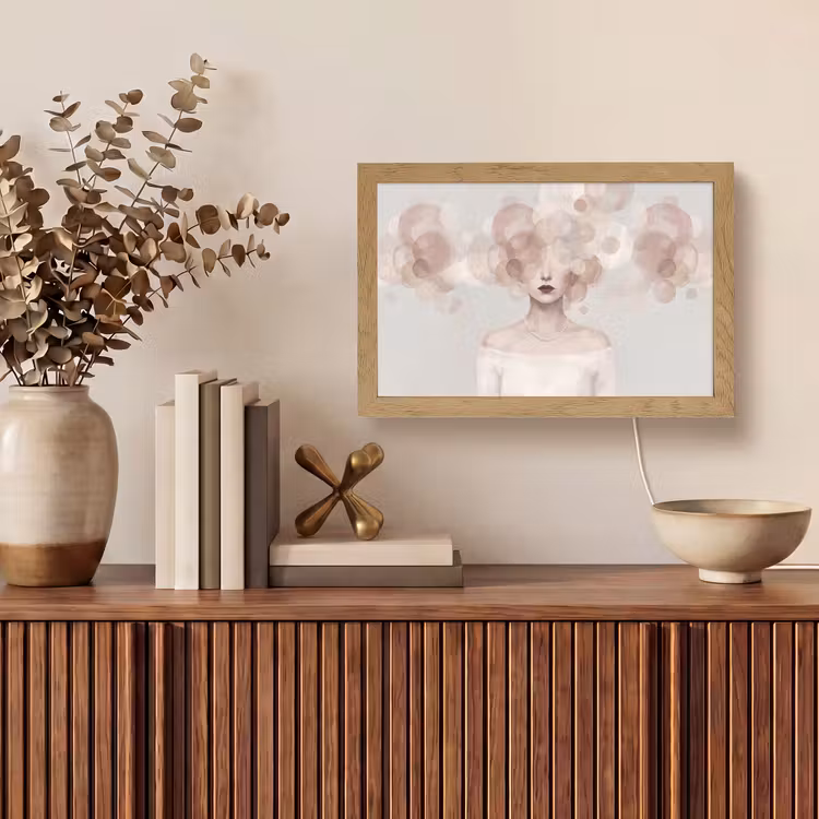 Tafellamp - Vrouw - Cirkels - Beige — 3