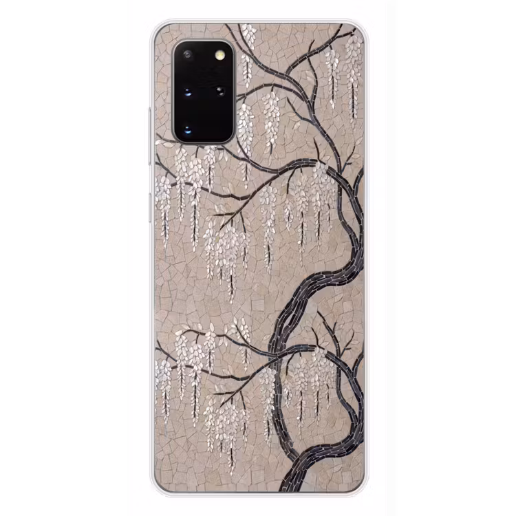 Telefoonhoesje - Boom - Bloemen - Mozaïek - Kunst - Wit — 4