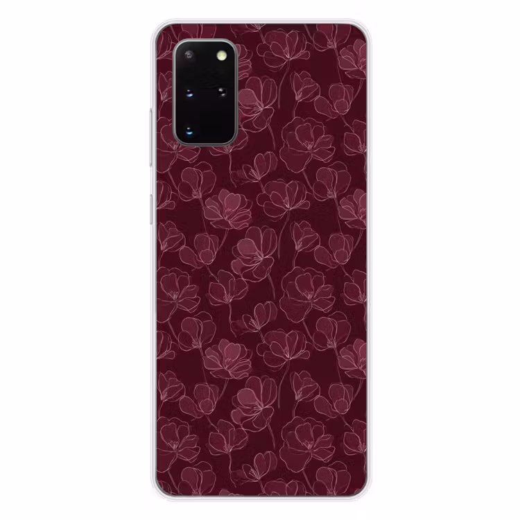 Telefoonhoesje - Bloemen - Patroon - Bordeauxrood — 4