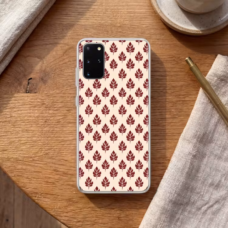 Telefoonhoesje - Botanisch - Patroon - Bordeaux — 2