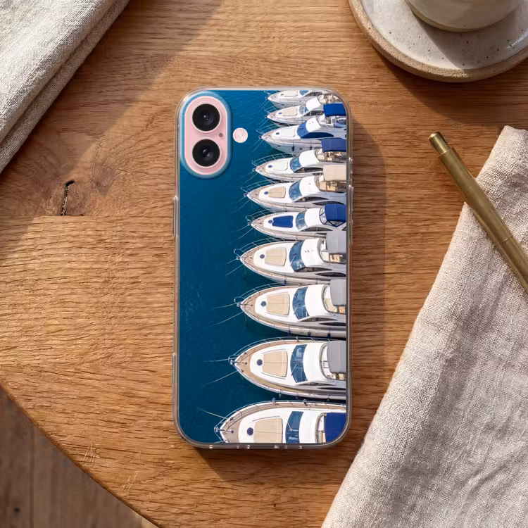 Telefoonhoesje - Boot - Jachthaven - Water - Zomer - Blauw — 2