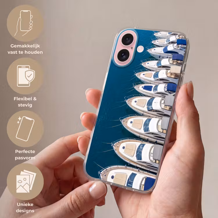 Telefoonhoesje - Boot - Jachthaven - Water - Zomer - Blauw — 4