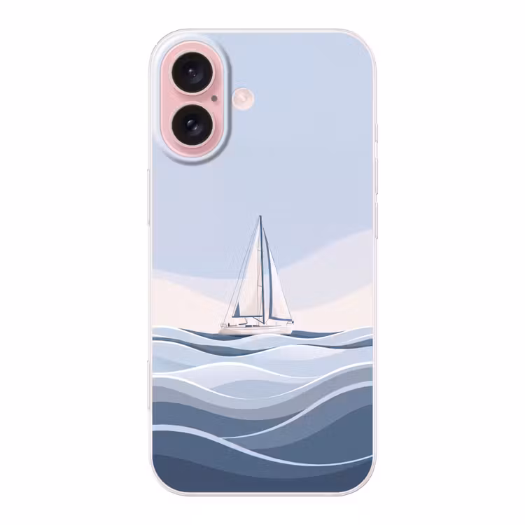 Telefoonhoesje - Boot - Zeil - Zee - Modern - Beige — 1