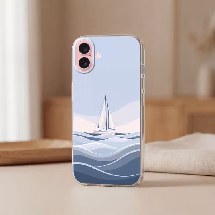 Telefoonhoesje - Boot - Zeil - Zee - Modern - Beige — 3