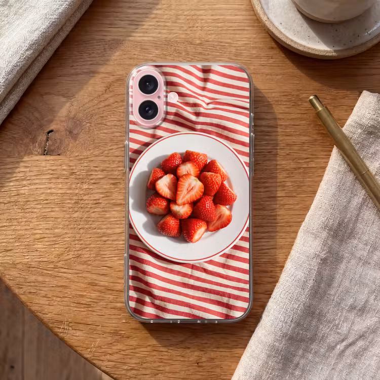 Telefoonhoesje - Eten - Aardbeien - Fruit - Zomer - Rood — 2