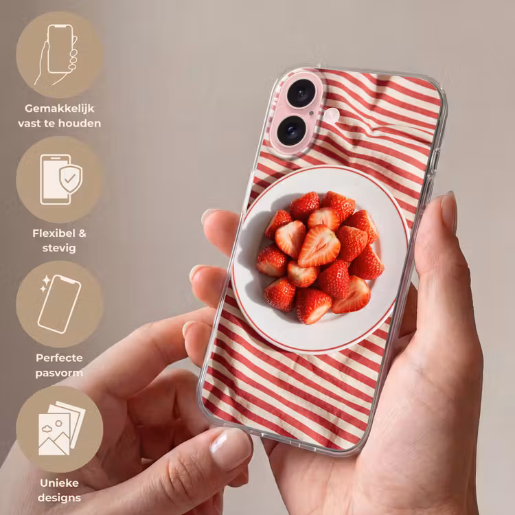 Telefoonhoesje - Eten - Aardbeien - Fruit - Zomer - Rood — 4