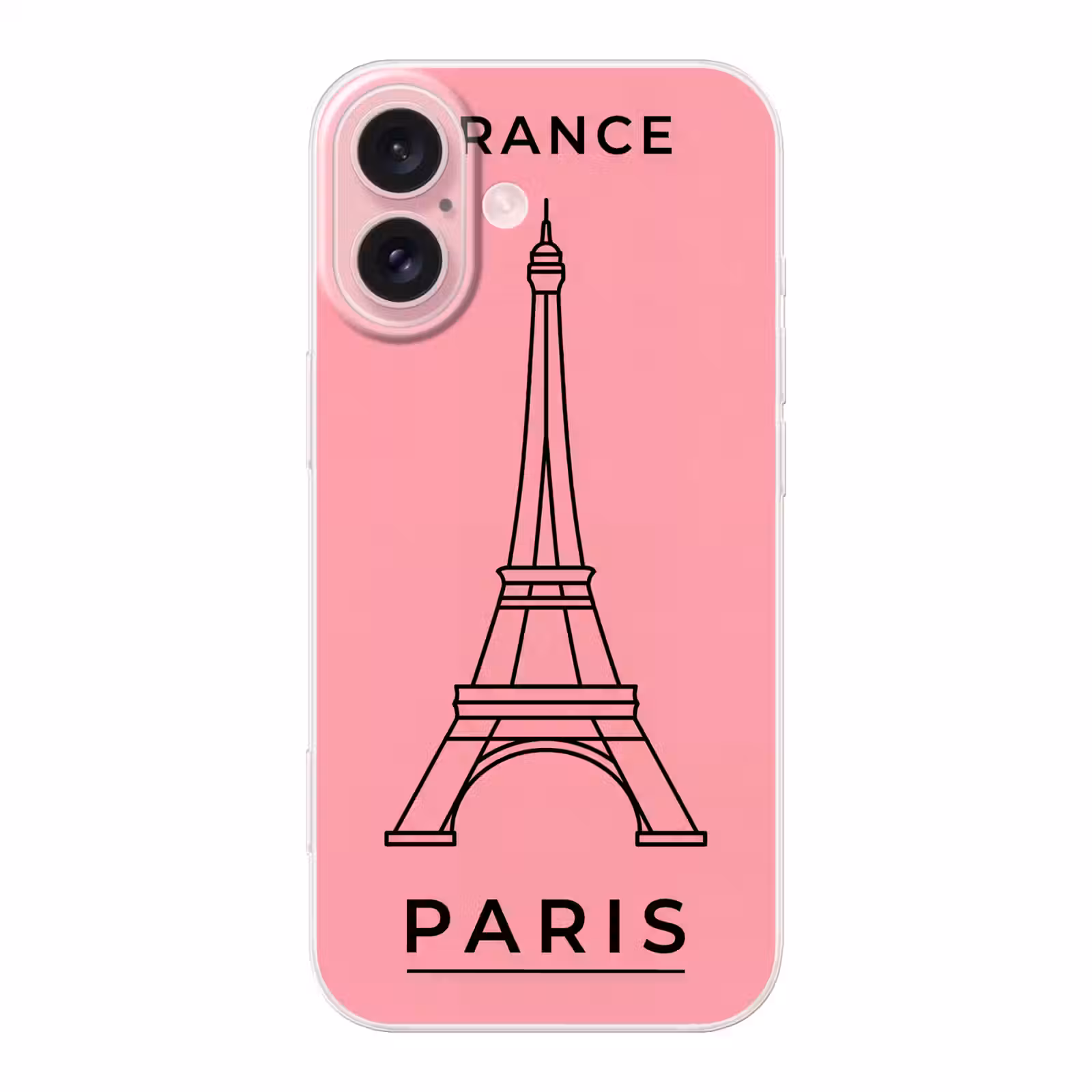 Telefoonhoesje - Eiffeltoren - Parijs - Architectuur - Minimalistisch - Roze — 1