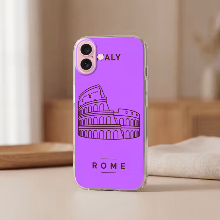 Telefoonhoesje - Architectuur - Colosseum - Rome - Minimalistisch - Paars — 3