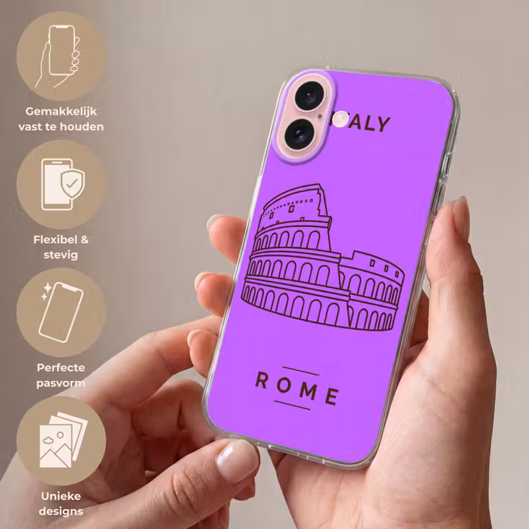 Telefoonhoesje - Architectuur - Colosseum - Rome - Minimalistisch - Paars — 4
