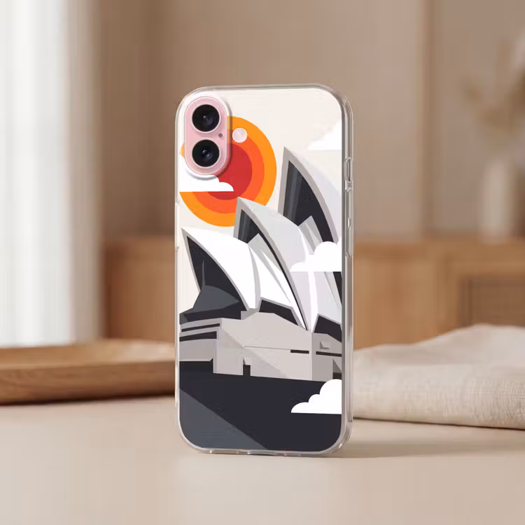 Telefoonhoesje - Architectuur - Stadsgezicht - Modern - Grijs - Oranje — 3