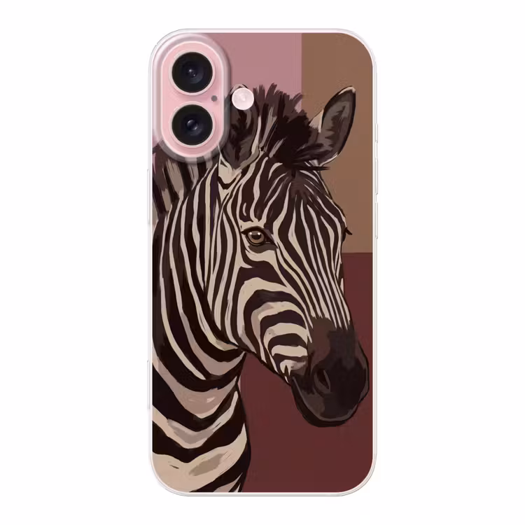 Telefoonhoesje - Dieren - Zebrahoofd - Wildlife - Modern - Bruin — 1