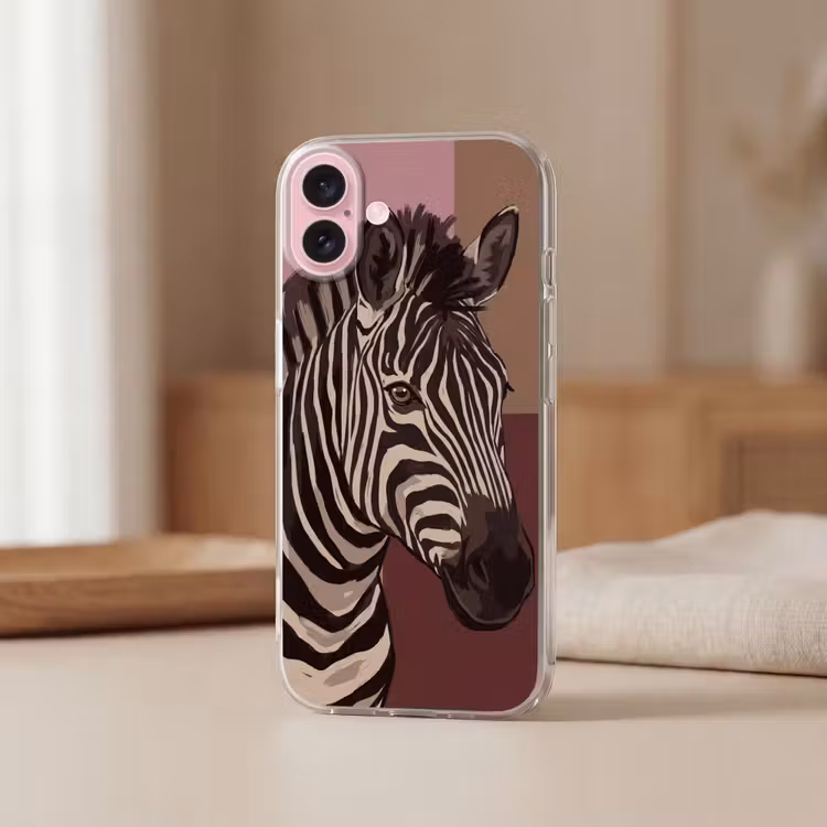 Telefoonhoesje - Dieren - Zebrahoofd - Wildlife - Modern - Bruin — 3