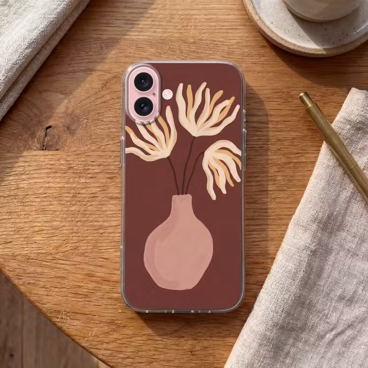 Telefoonhoesje - Bloemen - Vaas - Abstract - Modern - Aardetinten — 2