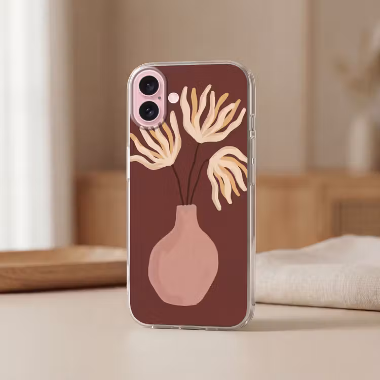 Telefoonhoesje - Bloemen - Vaas - Abstract - Modern - Aardetinten — 3