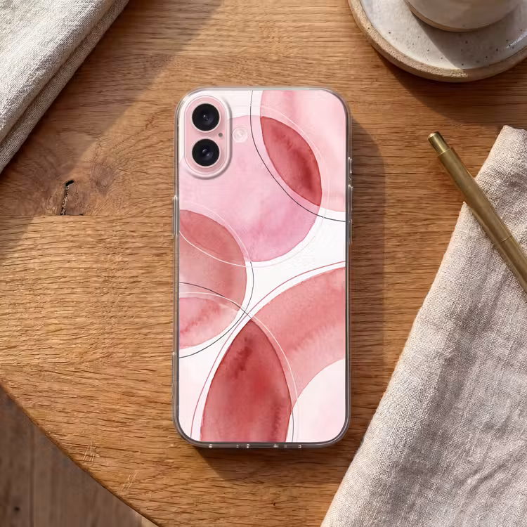 Telefoonhoesje - Abstract - Cirkels - Modern - Roze - Kunst — 2
