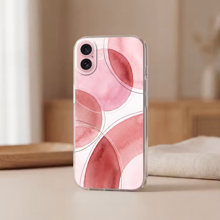Telefoonhoesje - Abstract - Cirkels - Modern - Roze - Kunst — 3