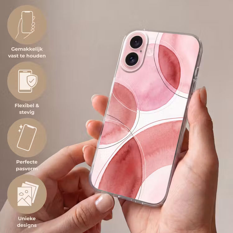 Telefoonhoesje - Abstract - Cirkels - Modern - Roze - Kunst — 4
