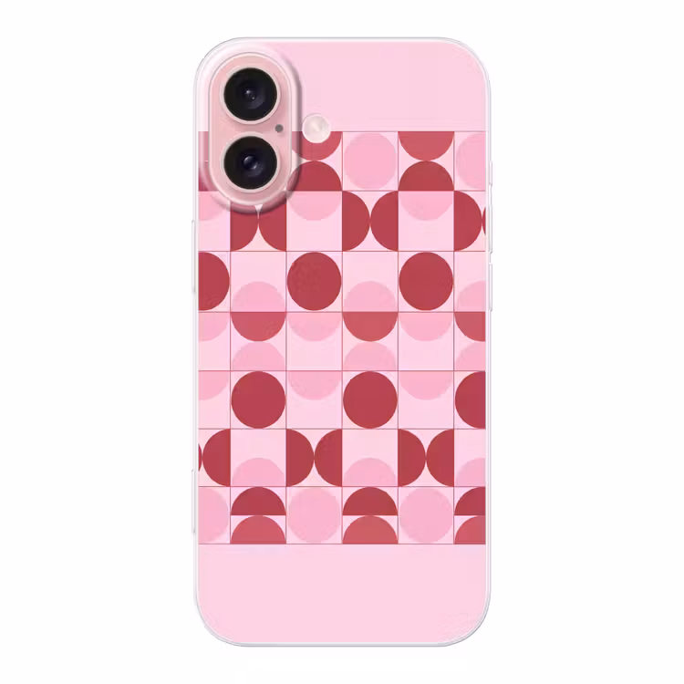 Telefoonhoesje - Abstract - Geometrisch - Cirkels - Roze - Modern — 1