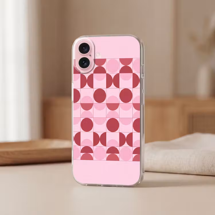 Telefoonhoesje - Abstract - Geometrisch - Cirkels - Roze - Modern — 3