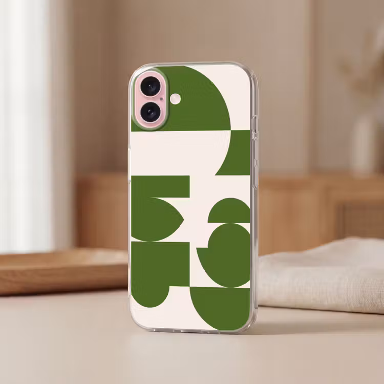 Telefoonhoesje - Abstract - Geometrie - Modern - Groen - Wit — 3