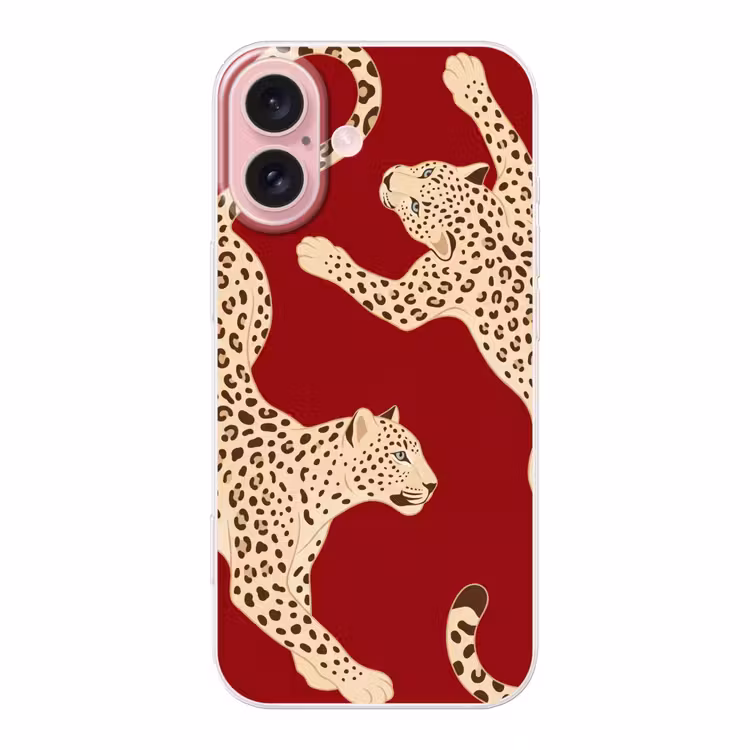 Telefoonhoesje - Dieren - Luipaard - Abstract - Rood - Modern — 1