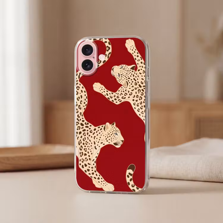 Telefoonhoesje - Dieren - Luipaard - Abstract - Rood - Modern — 3
