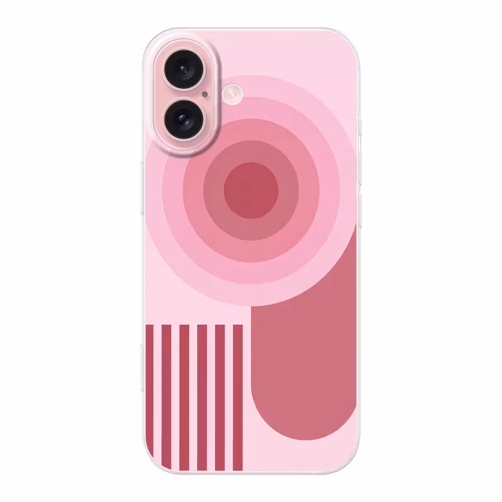 Telefoonhoesje - Abstract - Cirkels - Strepen - Modern - Roze — 1
