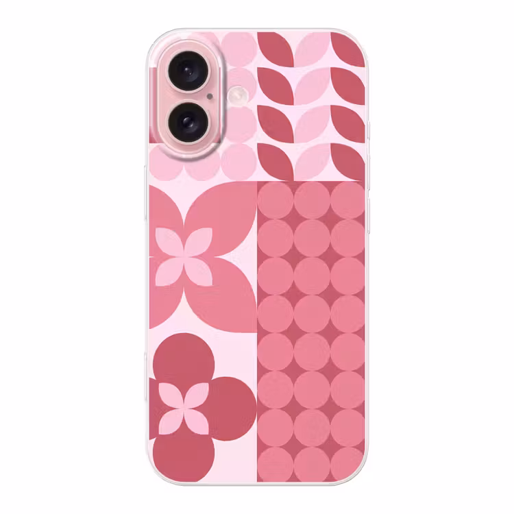 Telefoonhoesje - Abstract - Geometrisch - Patroon - Modern - Roze — 1