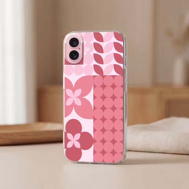 Telefoonhoesje - Abstract - Geometrisch - Patroon - Modern - Roze — 3