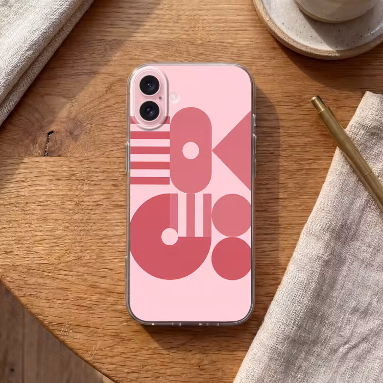 Telefoonhoesje - Abstract - Geometrisch - Vormen - Roze — 2