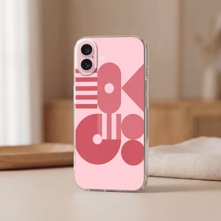 Telefoonhoesje - Abstract - Geometrisch - Vormen - Roze — 3
