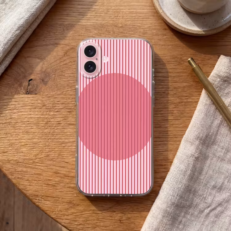 Telefoonhoesje - Abstract - Strepen - Ovaal - Roze - Modern — 2